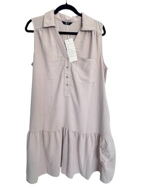 Dokotoo Cream drop hem Sleeveless Dress Sz L